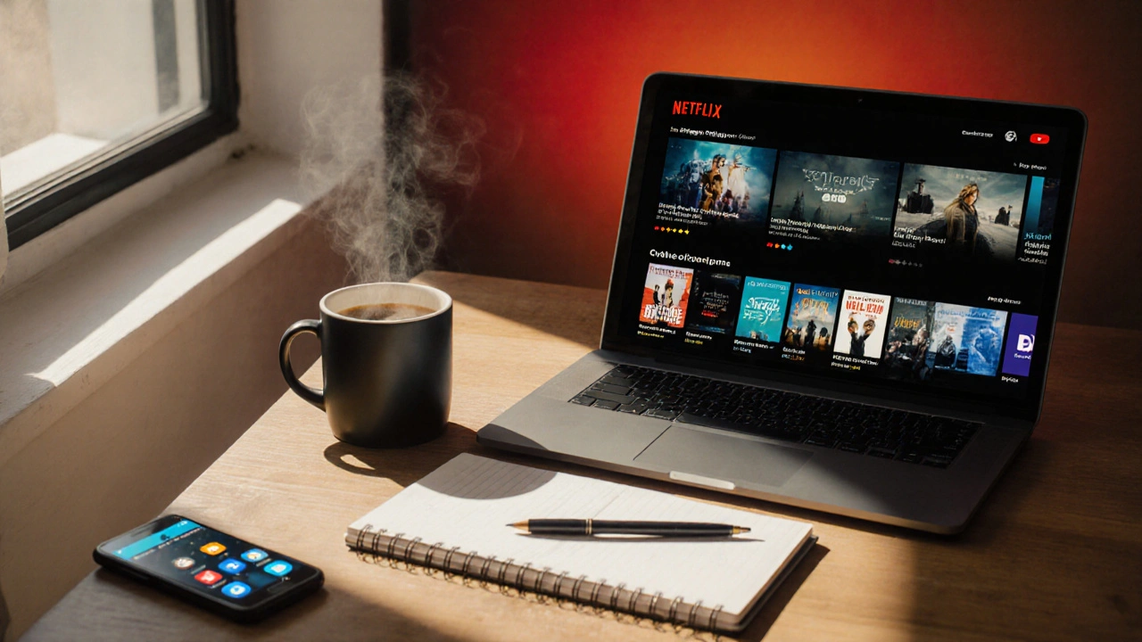 Flat lay d’appareils et d’alertes numériques pour suivre les nouveautés françaises.