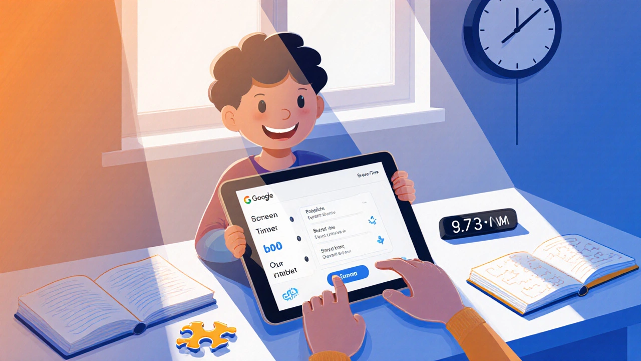 Un enfant choisit un livre plutôt qu&#039;une tablette, entouré de jeux et d&#039;activités créatives.