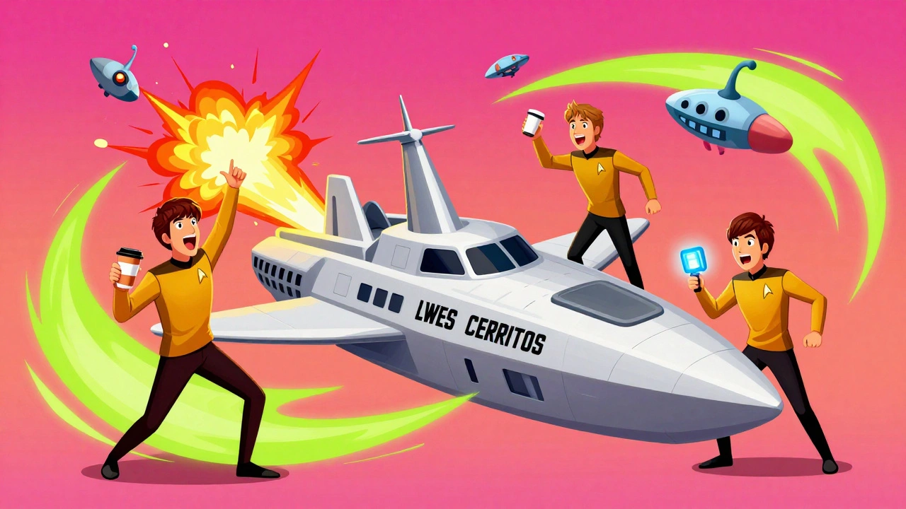 L&#039;équipage de bas rang de l&#039;USS Cerritos réagissant avec humour à une bataille spatiale.