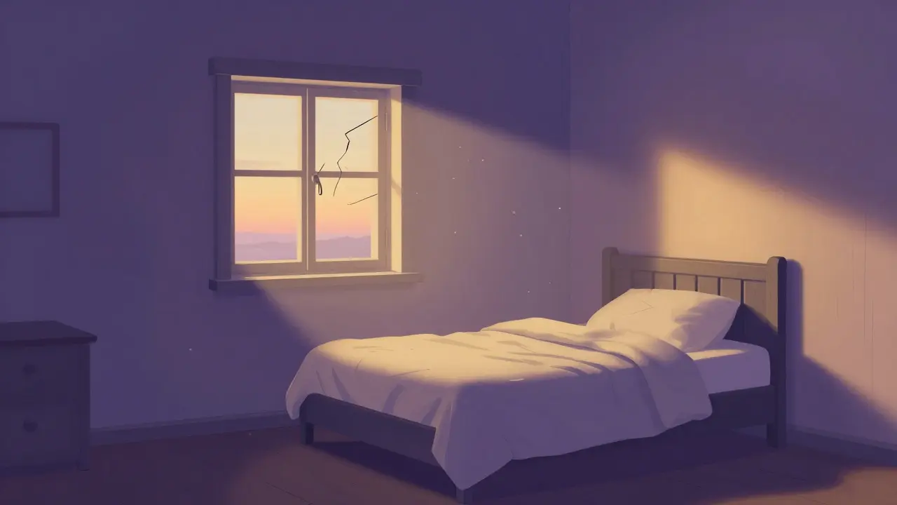 Une chambre vide à Fårö, la lumière du matin caresse les draps froissés.