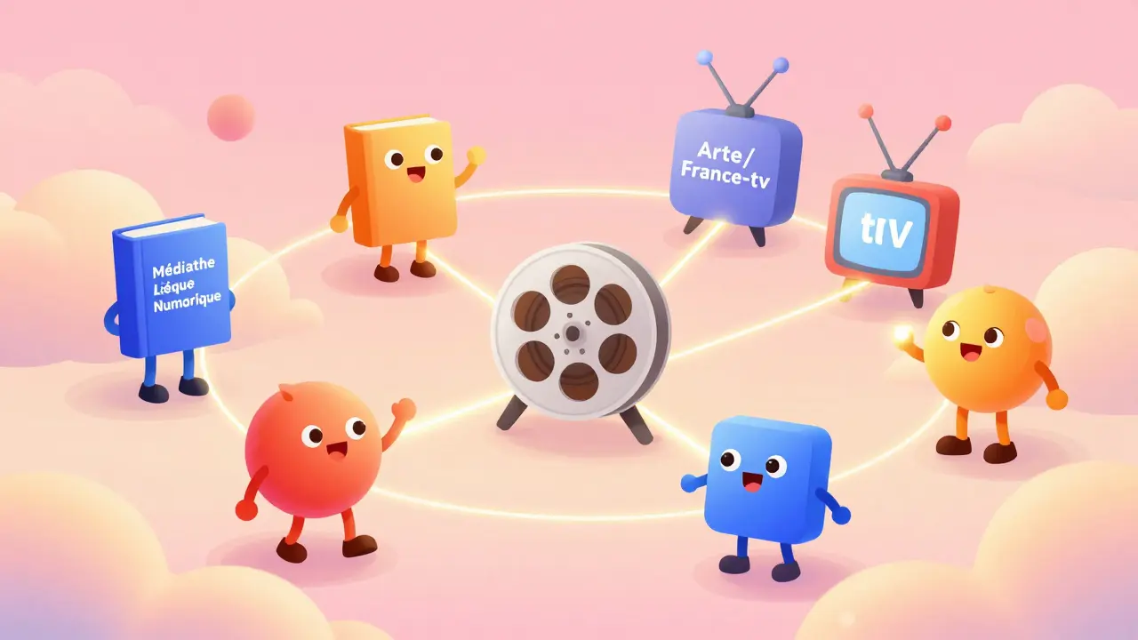 Icônes symbolisant les différentes plateformes de streaming gratuites
