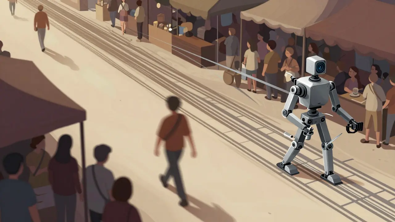 Illustration montrant les différences de mouvement entre Steadicam et Gimbal