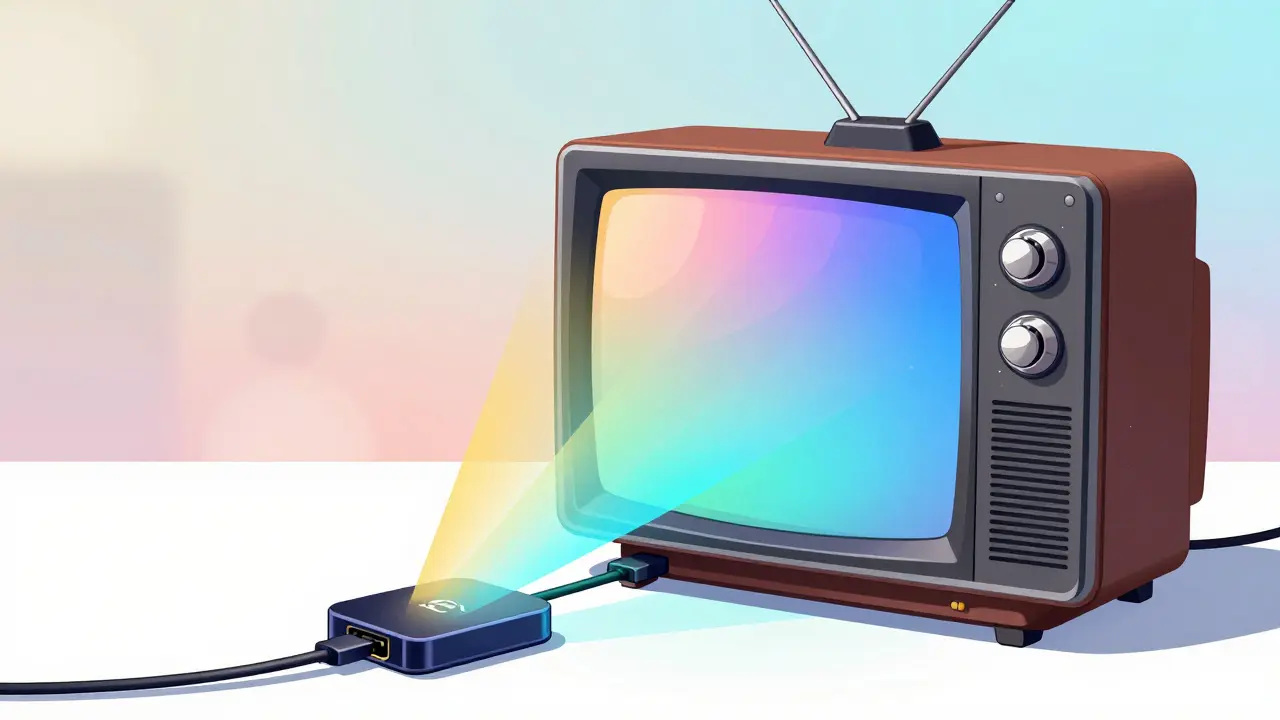 Une clé de streaming améliore une vieille télévision
