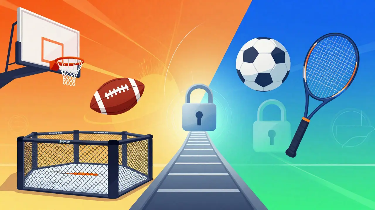 Comparaison visuelle des droits sportifs américains et européens
