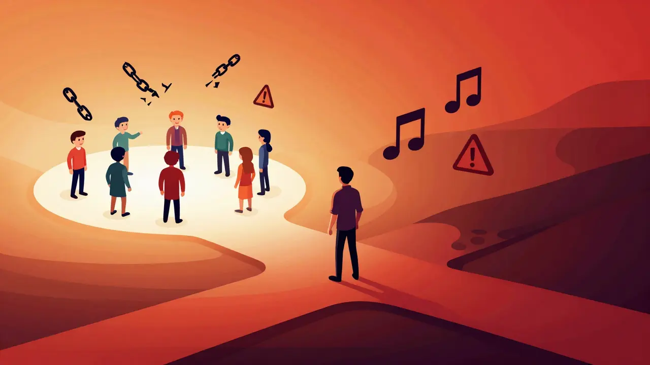 Illustration conceptuelle des risques de bannissement et du droit d'auteur dans le streaming en direct.