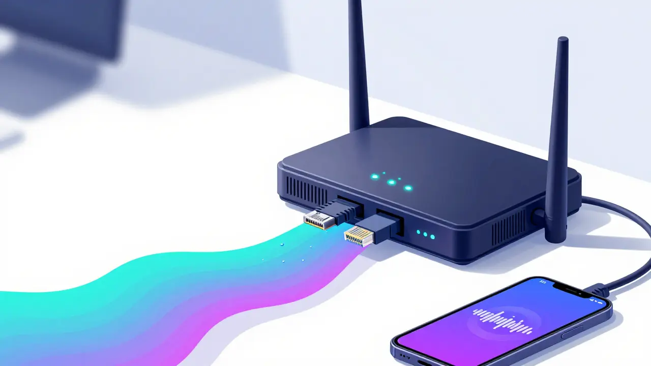 Routeur et câble Ethernet pour une connexion stable