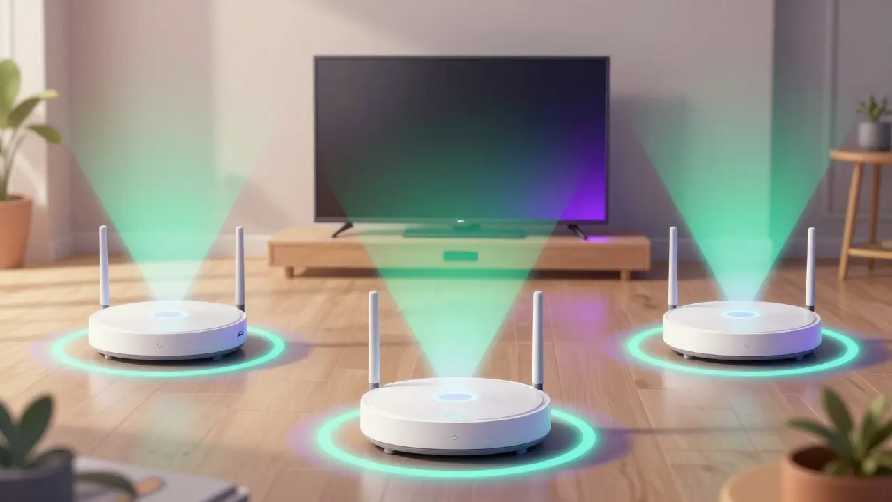 Système réseau maillé moderne couvrant toute la maison sans interruption