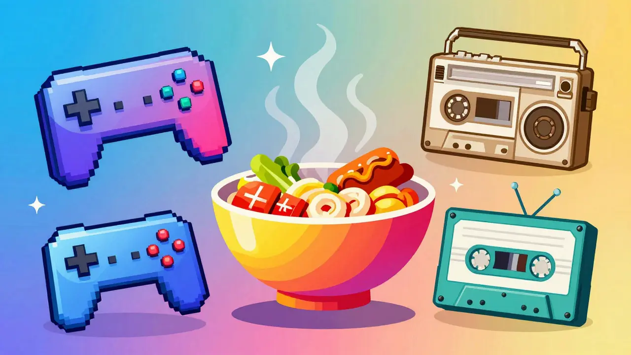 Illustration de niches FAST : jeux, cuisine et rétro