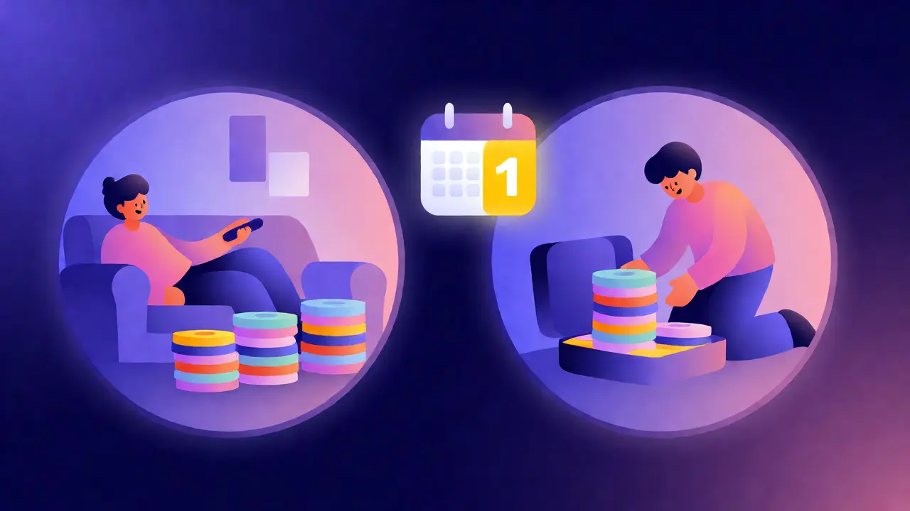 Concept visuel de la rotation des plateformes streaming avec deux portails et un calendrier.