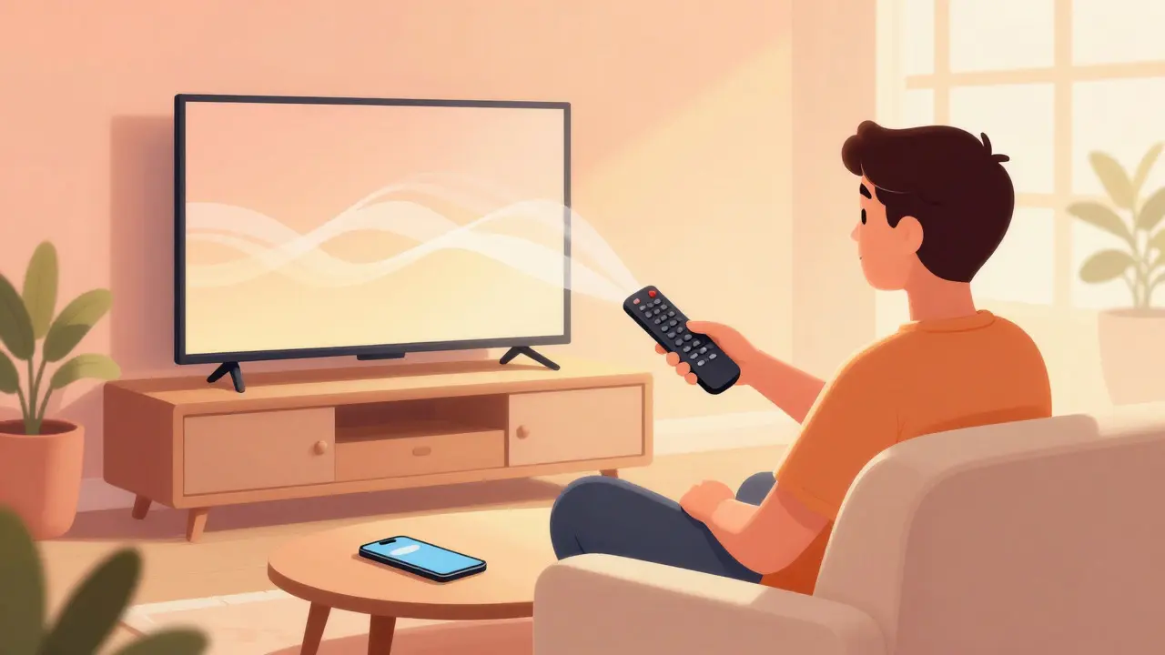 Personnage détendu dans un salon optimisé pour le streaming sans interruptions