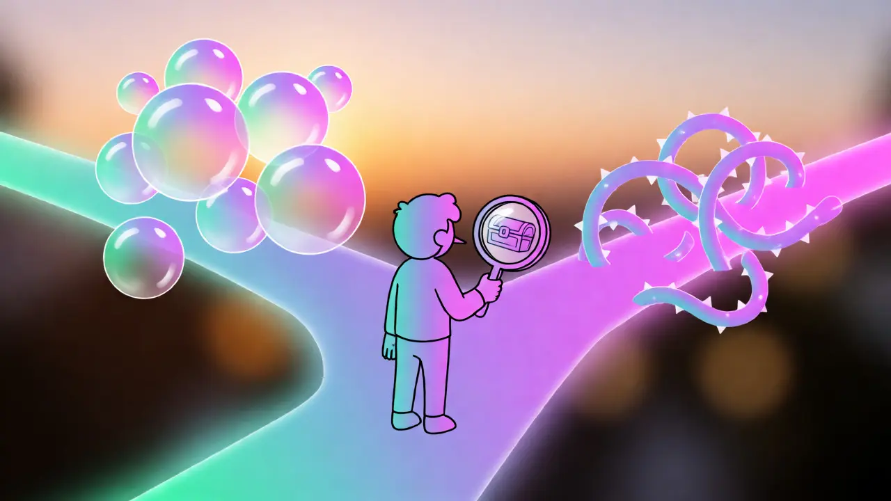 Personnage explorant un carrefour lumineux représentant les différentes offres et combos streaming.