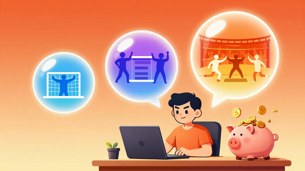 Personnage satisfait gérant ses abonnements sportifs pour optimiser son budget
