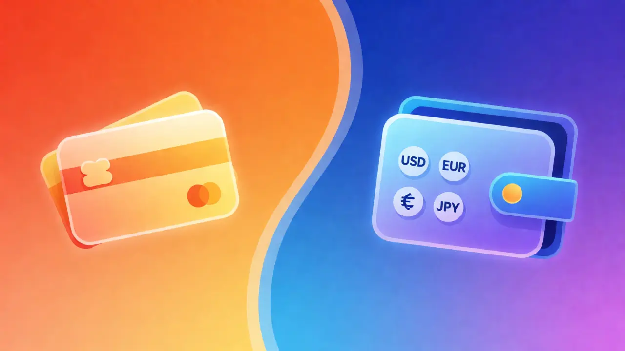 Comparaison visuelle entre l'utilisation de cartes cadeaux et de portefeuilles numériques.