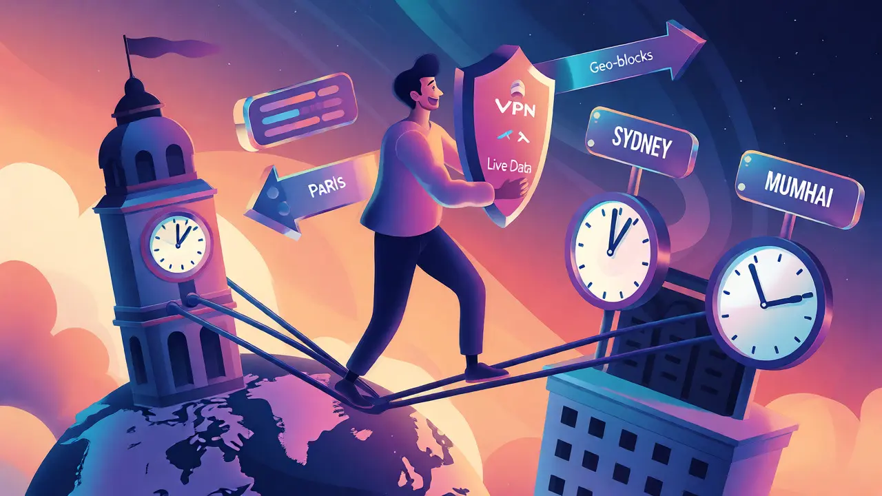 Concept de navigation des fuseaux horaires et streaming