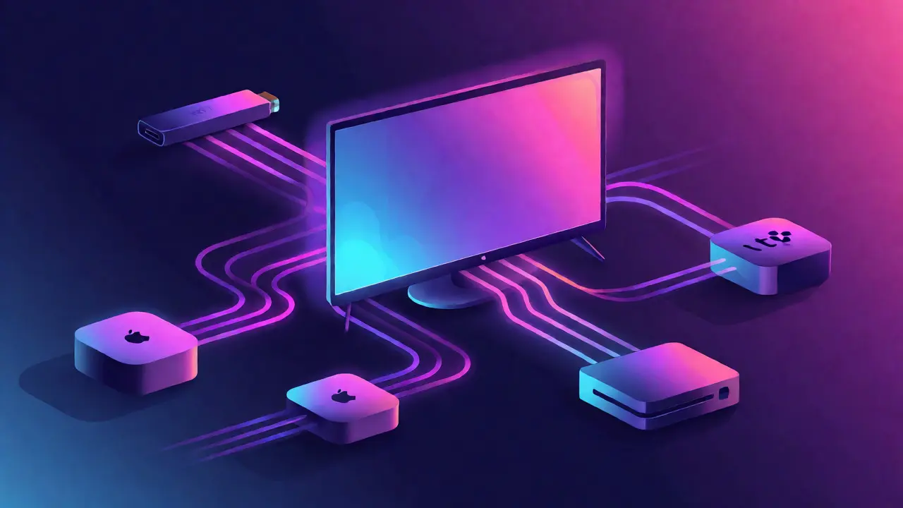 Visualisation conceptuelle des connexions HDMI-CEC entre appareils