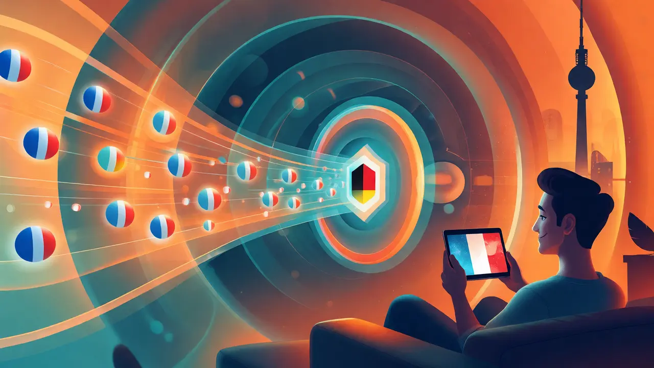 Visualisation d'un tunnel VPN reliant la France à l'Allemagne