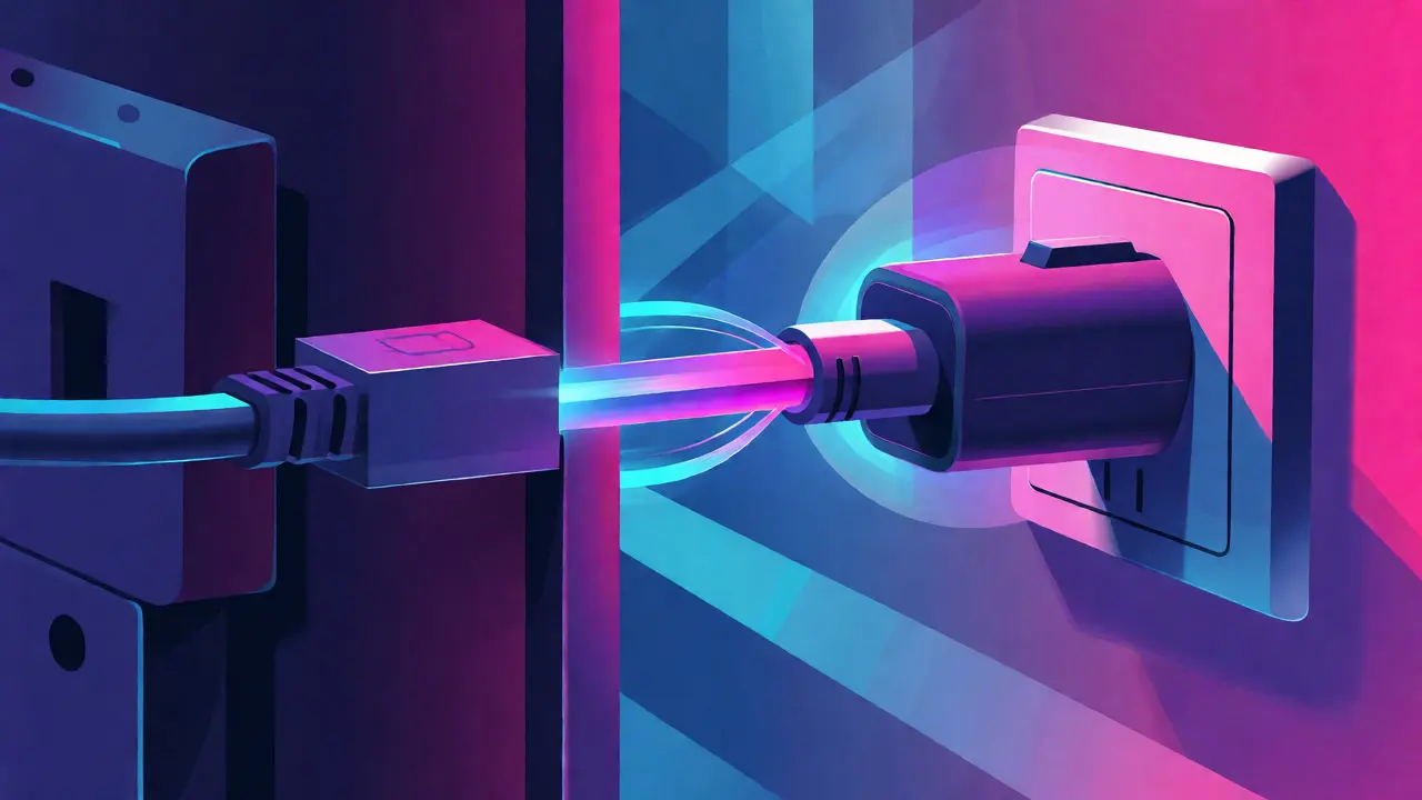 Connexion HDMI et alimentation du stick illustrée en dégradé