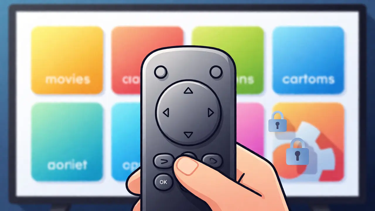 Télécommande avec coque de protection limitant l'accès aux boutons sensibles